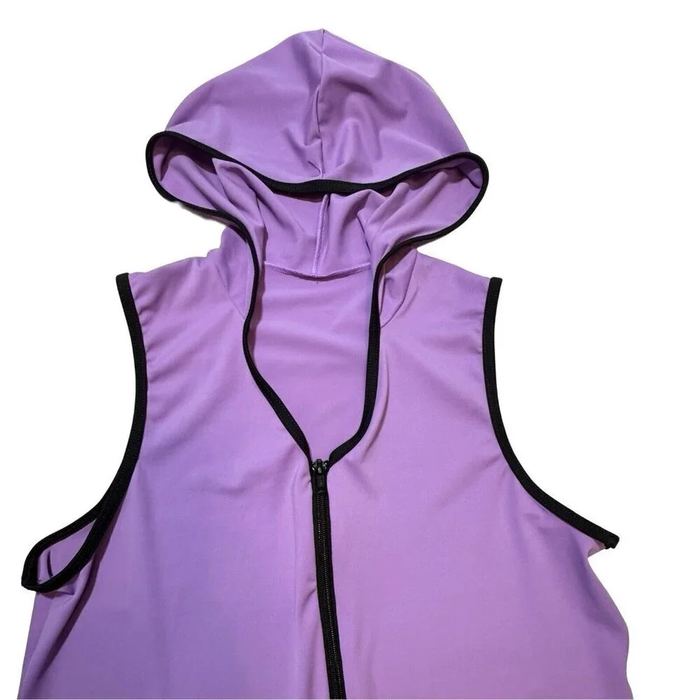 WEISSMAN Unisex Lavender Hooded Dance Vest Size XLC Zipper Hip Hop Costume NEW‎